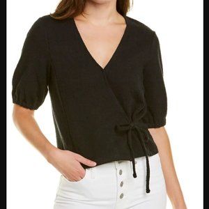 Madewell Black Wrap Top